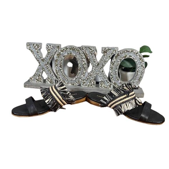 Kaanas Black Tahiti Frayed Boho Sandal Women Sz 6 - Picture 3 of 9